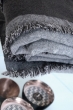 Cachemire accessoires couvertures plaids fougere 130 x 190 gris chine anthracite 130 x 190 cm