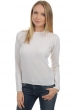 Cachemire pull femme col rond line blanc casse s