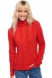 Cachemire pull femme col roule blanche rouge s
