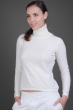 Cachemire pull femme col roule jade blanc casse xs