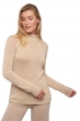 Cachemire pull femme col roule louisa natural beige l