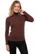 Cachemire pull femme col roule tale chocobrown s