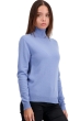 Cachemire pull femme col roule tale first light blue m