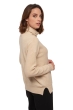 Cachemire pull femme col roule wodaca natural beige s
