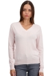 Cachemire pull femme col v faustine rose pale xs