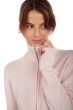 Cachemire pull femme zip capuche elodie rose pale 2xl