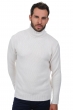 Cachemire pull homme col roule achille blanc casse s