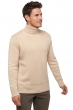 Cachemire pull homme col roule achille natural beige 2xl