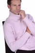 Cachemire pull homme col roule achille rose pale s