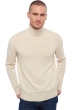 Cachemire pull homme col roule edgar 4f natural ecru xs
