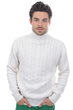 Cachemire pull homme col roule lucas blanc casse xs