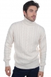 Cachemire pull homme col roule lucas natural ecru s