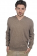 Cachemire pull homme col v gaspard natural brown 2xl