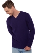 Cachemire pull homme col v hippolyte 4f deep purple s