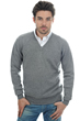 Cachemire pull homme col v hippolyte 4f gris chine 2xl