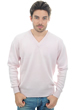 Cachemire pull homme col v hippolyte 4f rose pale xs
