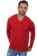 Cachemire pull homme col v hippolyte 4f rouge velours xs