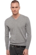 Cachemire pull homme col v hippolyte gris chine m