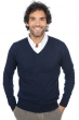 Cachemire pull homme col v tor first marine fonce s