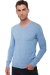 Cachemire pull homme col v tor first powder blue m