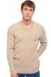 Cachemire pull homme col v wobs natural stone natural ecru l