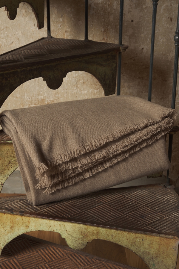 Cachemire accessoires couvertures  plaids ama natural 180 x 240 natural brown 180 x 240 cm