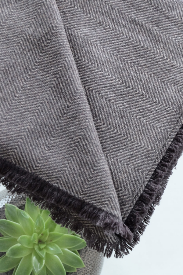 Cachemire accessoires couvertures plaids erable 130 x 190 anthracite marmotte chine 130 x 190 cm