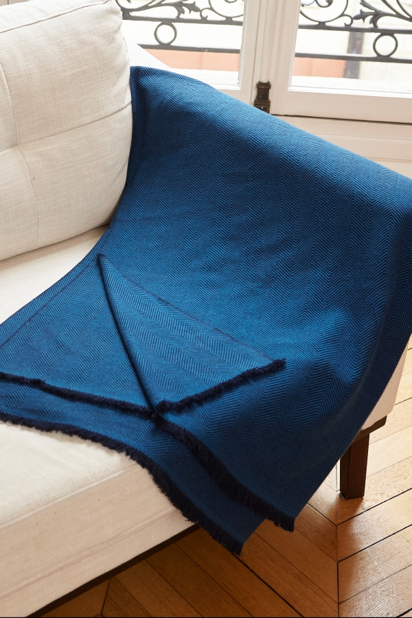 Cachemire accessoires couvertures plaids erable 130 x 190 bleu 130 x 190 cm