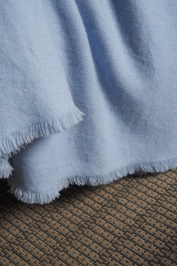 Cachemire accessoires couvertures plaids toodoo plain l 220 x 220 ciel bleu 220x220cm