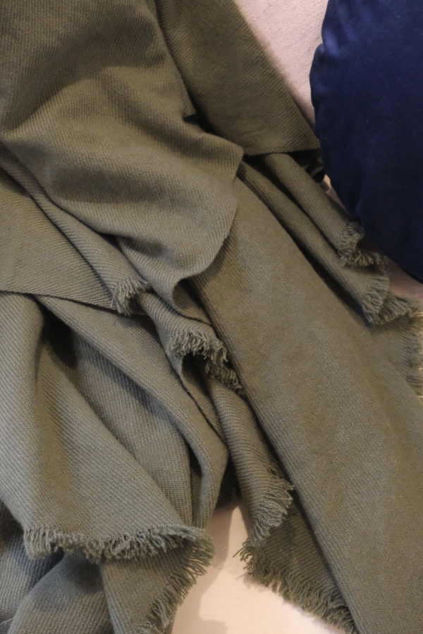 Cachemire accessoires couvertures plaids toodoo plain m 180 x 220 kaki 180 x 220 cm
