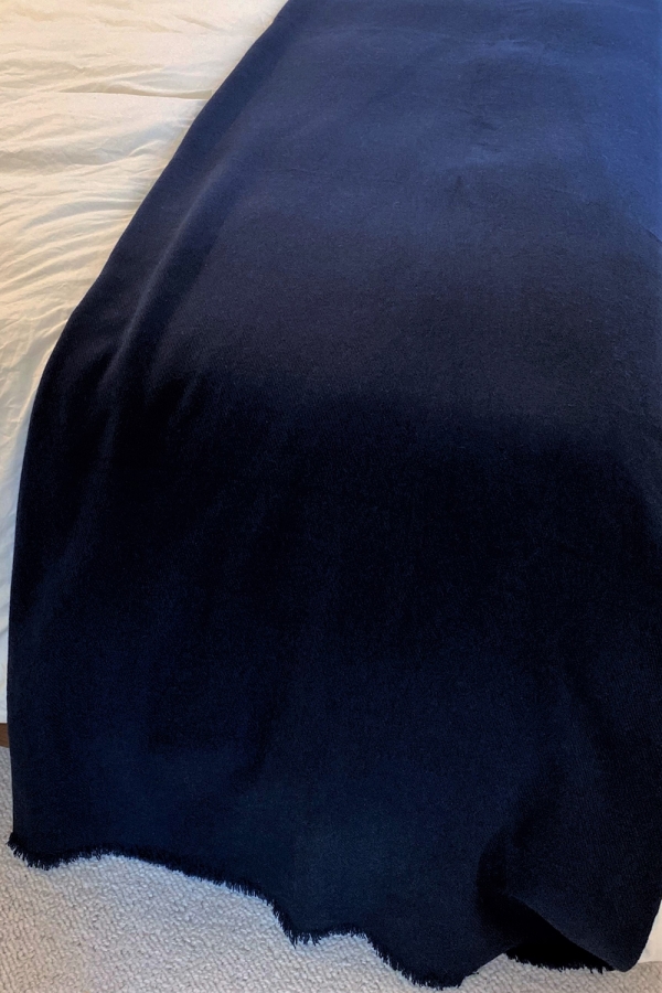 Cachemire accessoires couvertures plaids toodoo plain s 140 x 200 bleu marine 140 x 200 cm