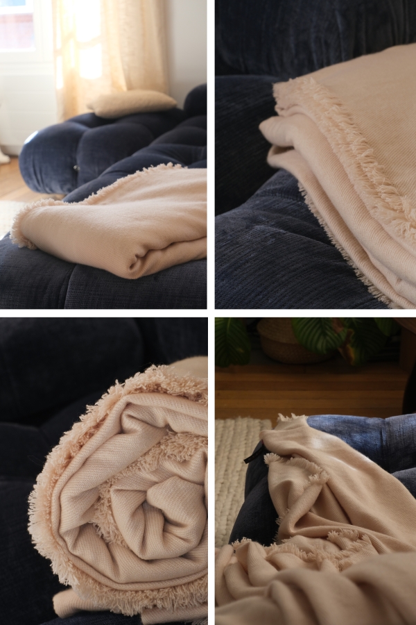 Cachemire accessoires couvertures plaids toodoo plain xl 240 x 260 beige intemporel 240 x 260 cm