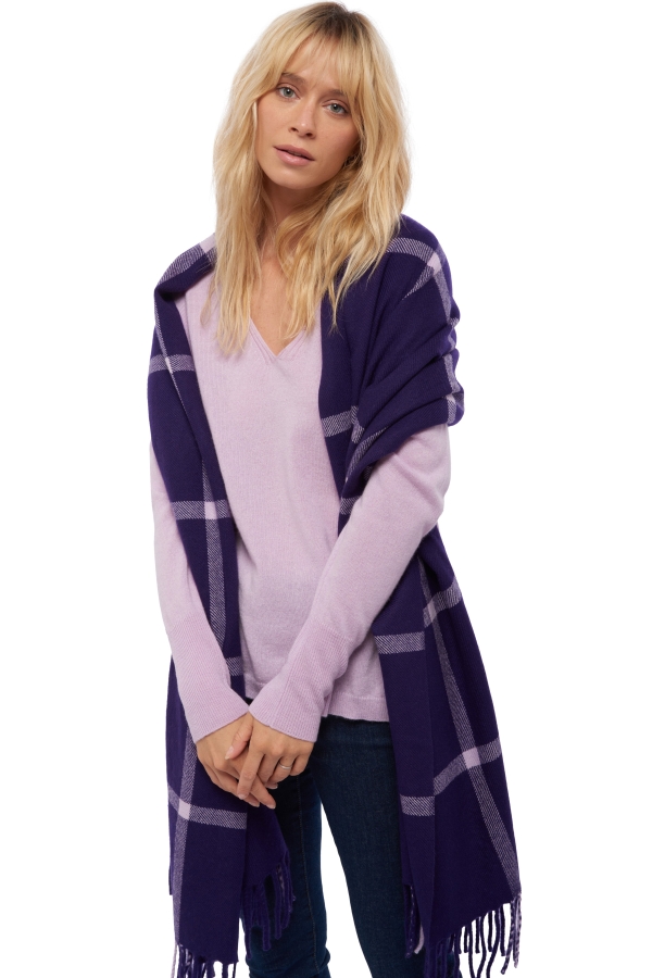 Cachemire accessoires homewear venezia deep purple lilas 210 x 90 cm
