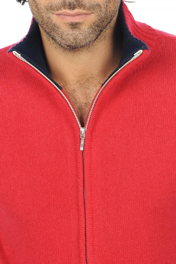 Cachemire gilets debardeurs homme maxime rouge velours marine fonce 4xl