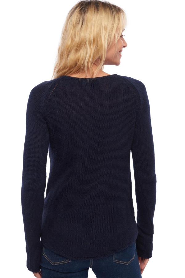Cachemire pull femme col rond april marine fonce 2xl