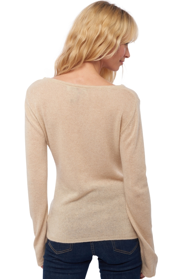 Cachemire pull femme col rond caleen natural beige 3xl
