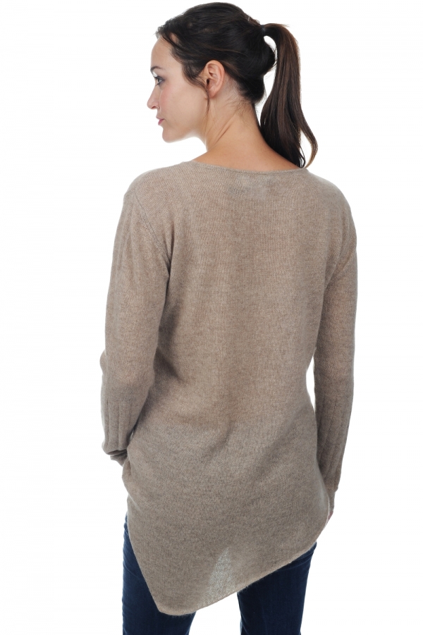 Cachemire pull femme col rond zaia natural brown 2xl