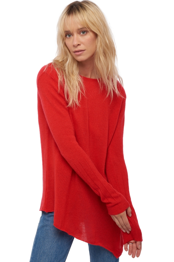 Cachemire pull femme col rond zaia rouge 4xl