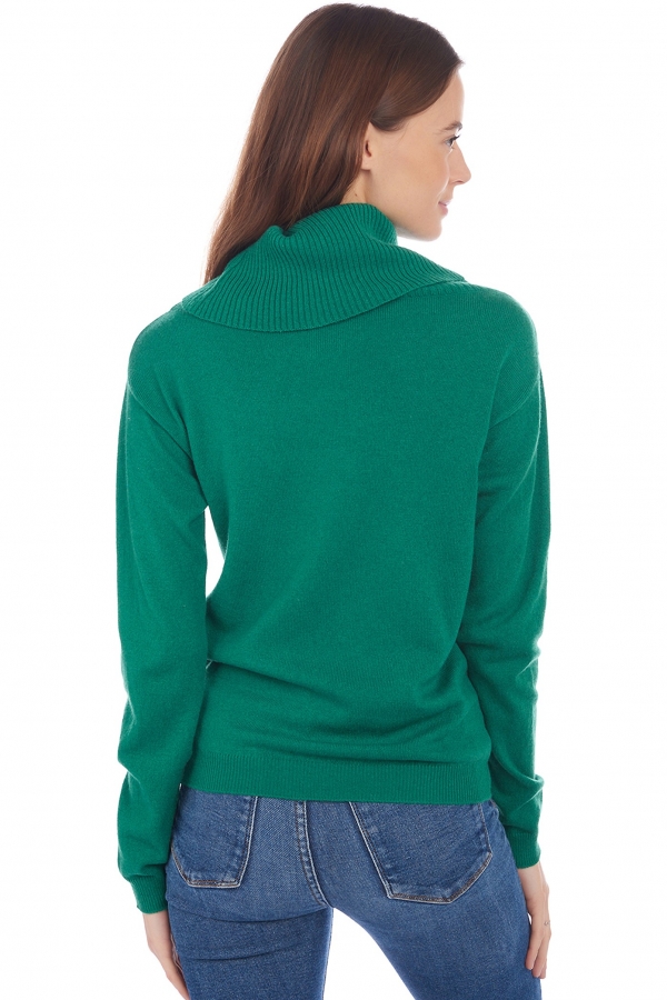 Cachemire pull femme col roule anapolis vert anglais xs