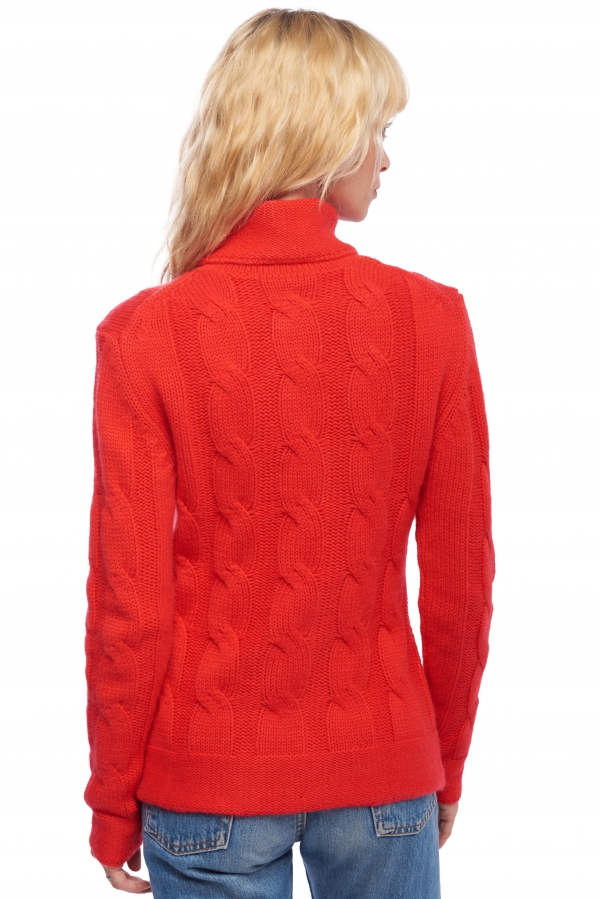 Cachemire pull femme col roule blanche rouge xs