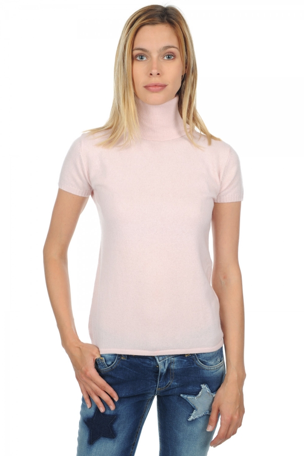 Cachemire pull femme col roule olivia rose pale m