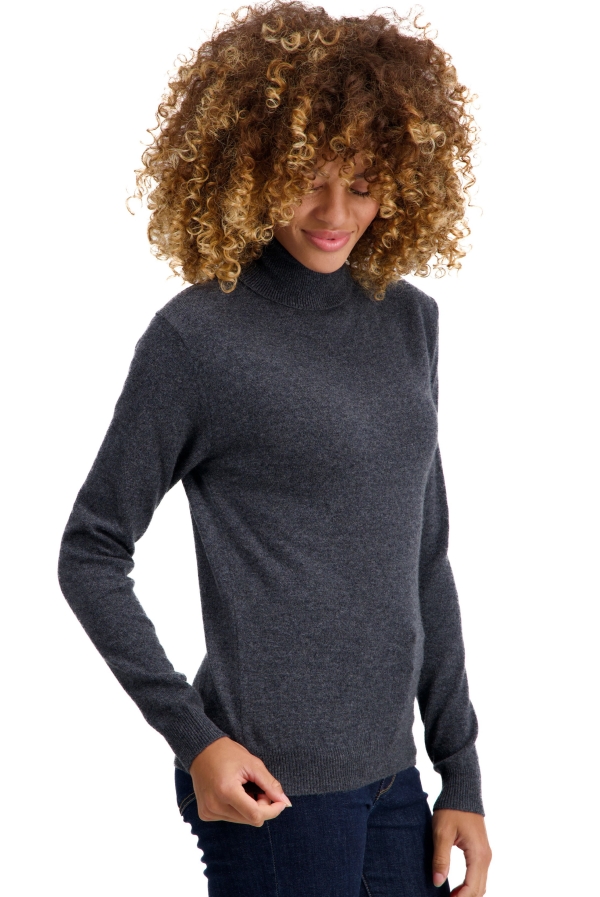 Cachemire pull femme col roule tale first grey melange l