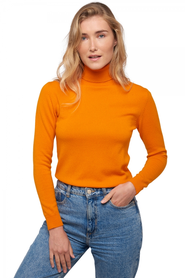 Cachemire pull femme col roule tale first orange xl