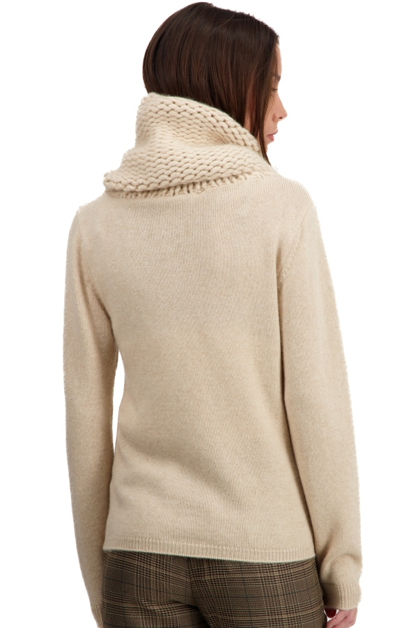 Cachemire pull femme col roule tisha natural beige s