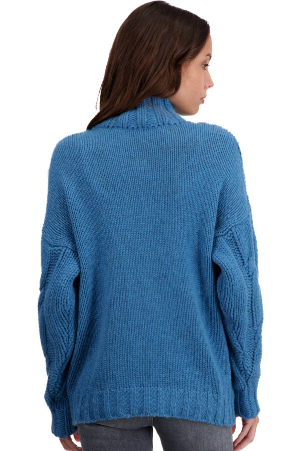 Cachemire pull femme col roule twiggy manor blue l