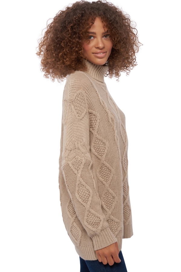Cachemire pull femme col roule zenith natural stone m