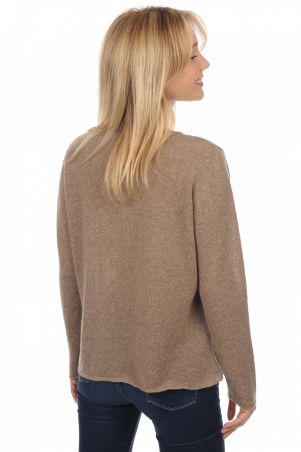 Cachemire pull femme col v flavie natural brown xs