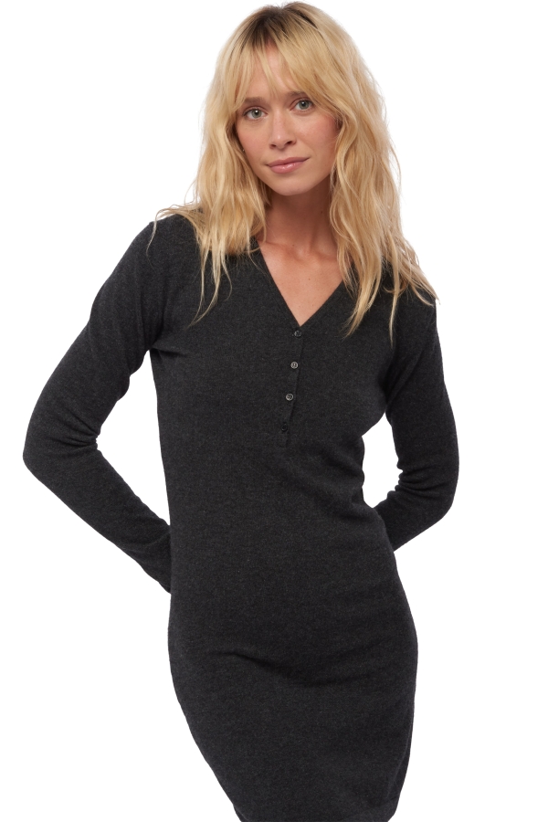 Cachemire pull femme col v maud anthracite chine 2xl