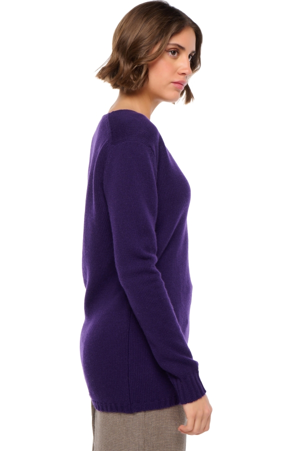 Cachemire pull femme col v vanessa deep purple 4xl