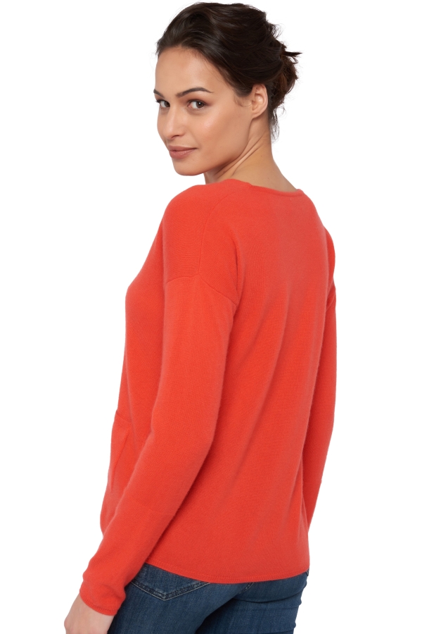 Cachemire pull femme collection printemps ete uliana corail lumineux s
